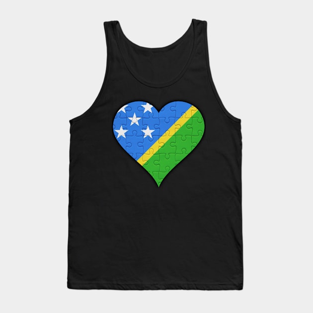 Solomon Islanders Jigsaw Puzzle Heart Design - Gift for Solomon Islanders With Solomon Islands Roots Tank Top by Country Flags